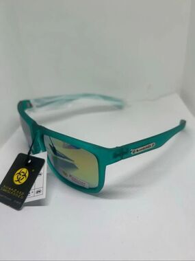 Biohazard Teal Frosted Mirrored UV400 Sunglasses NWT